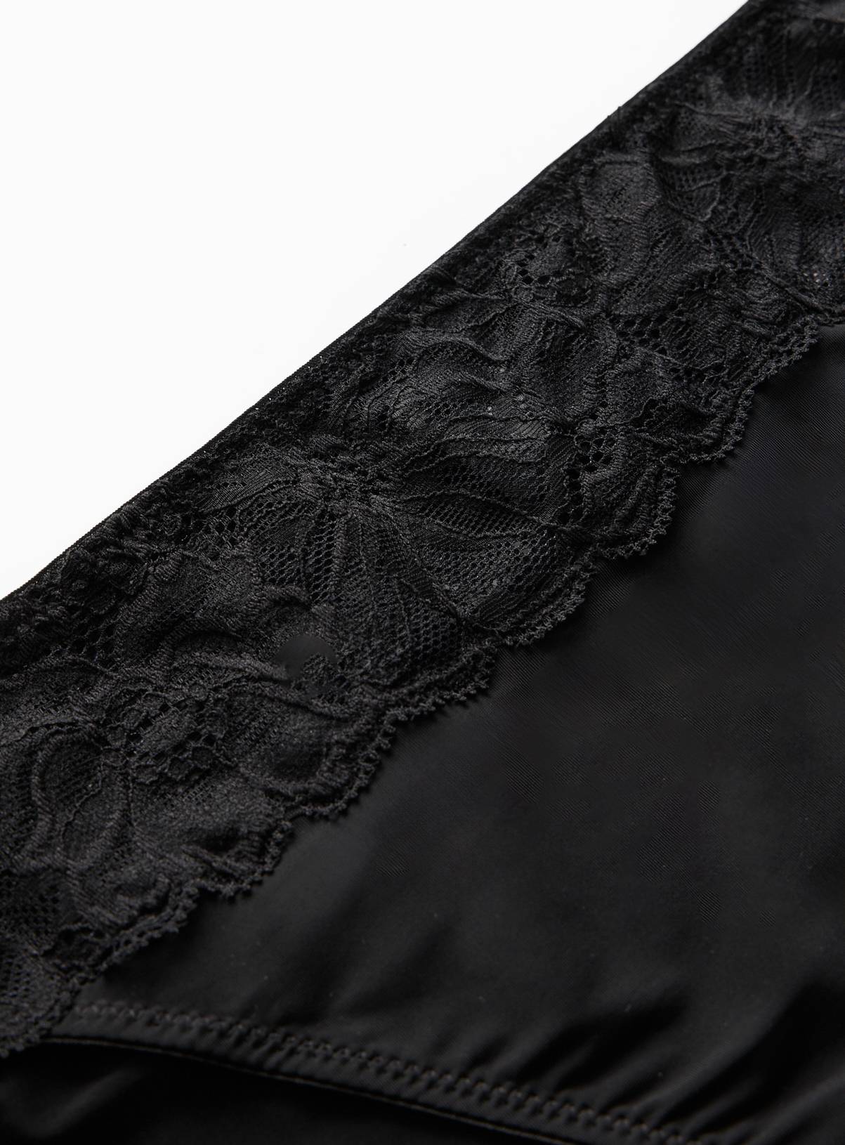 Black Lace High Leg Knickers 3 Pack 10 - Image 3
