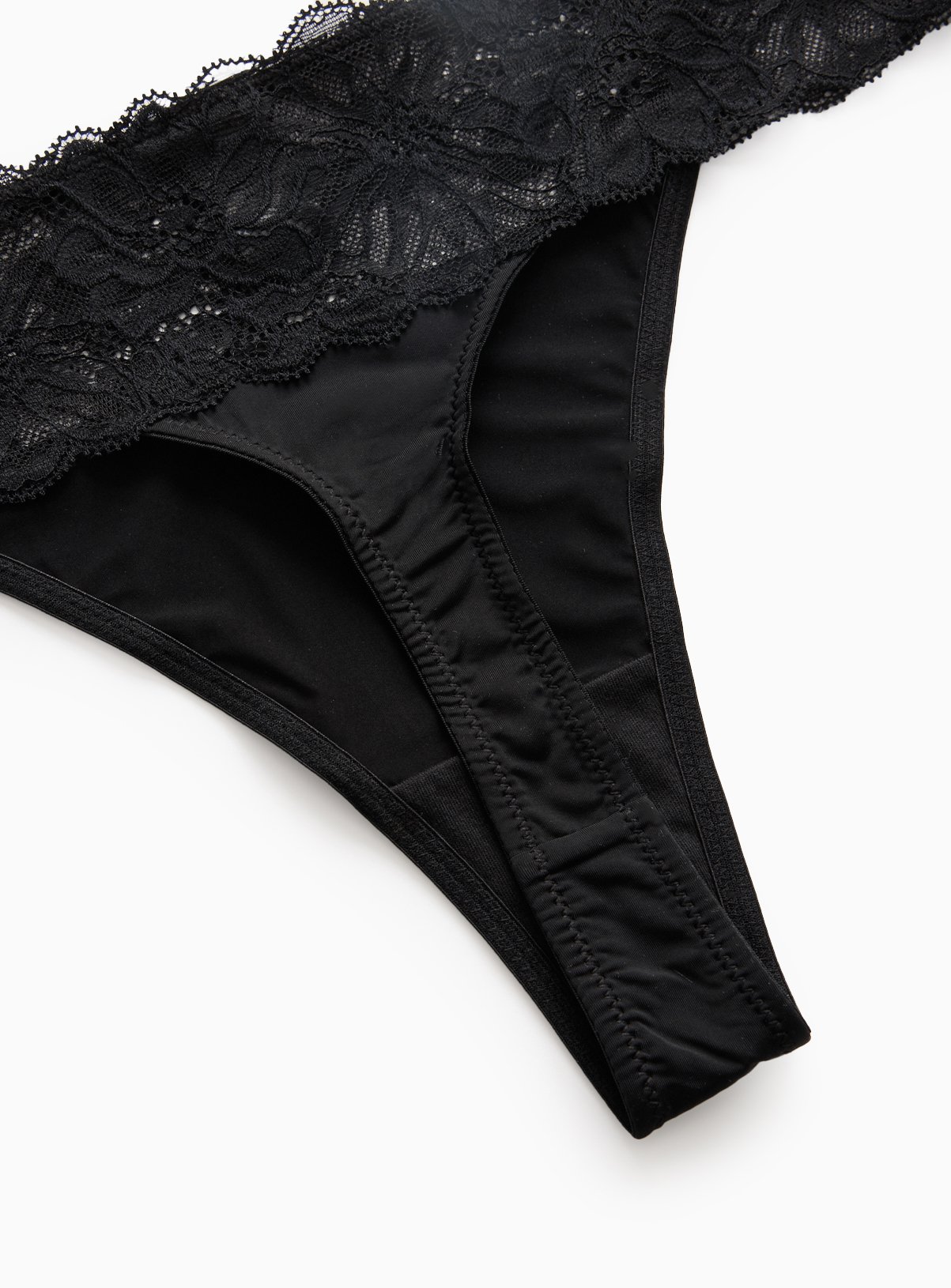 Black Flower Lace Thong 3 Pack 8 - Image 3 thumbnail