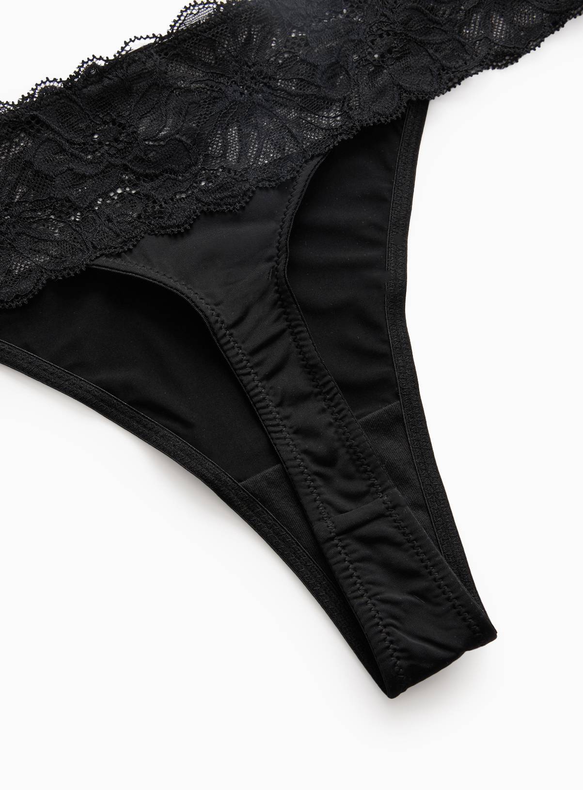 Black Flower Lace Thong 3 Pack 8 - Image 3