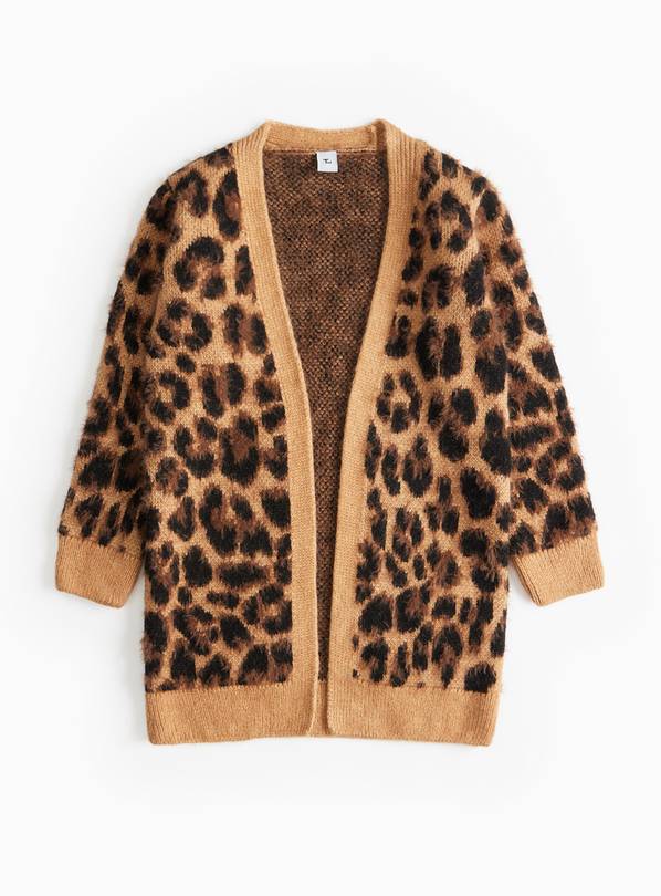 Tan Leopard Print Slouchy Cardigan 6 years