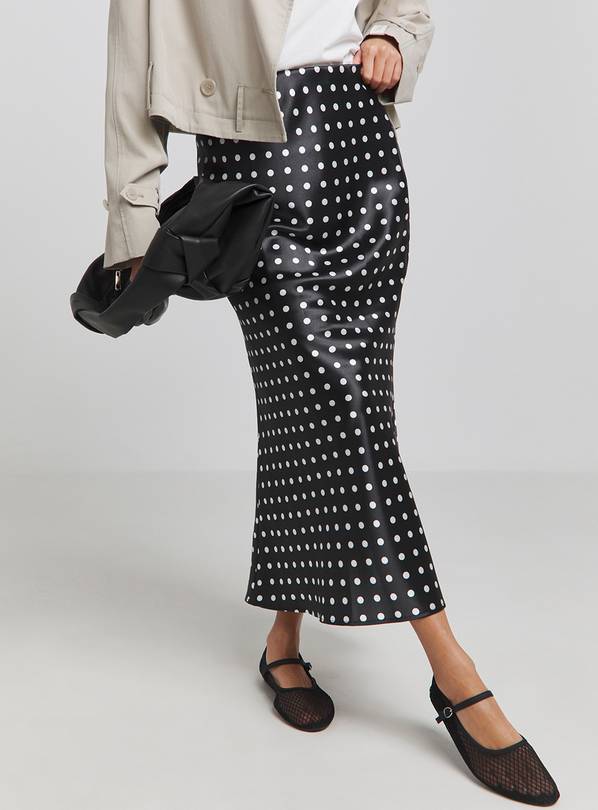 SIMPLY BE Polka Dot Satin Midaxi Skirt 28