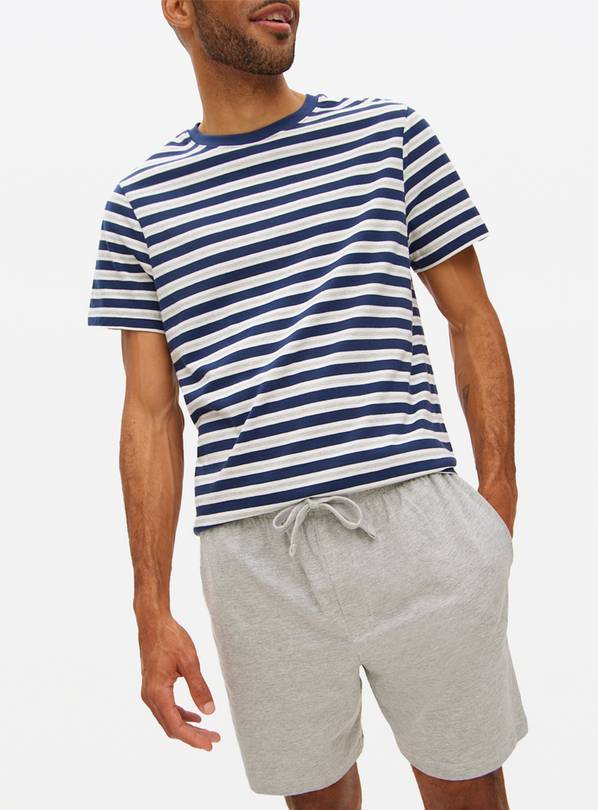 Navy Stripe Pyjama Set L