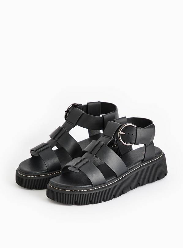 Black Chunky Sandals. 6