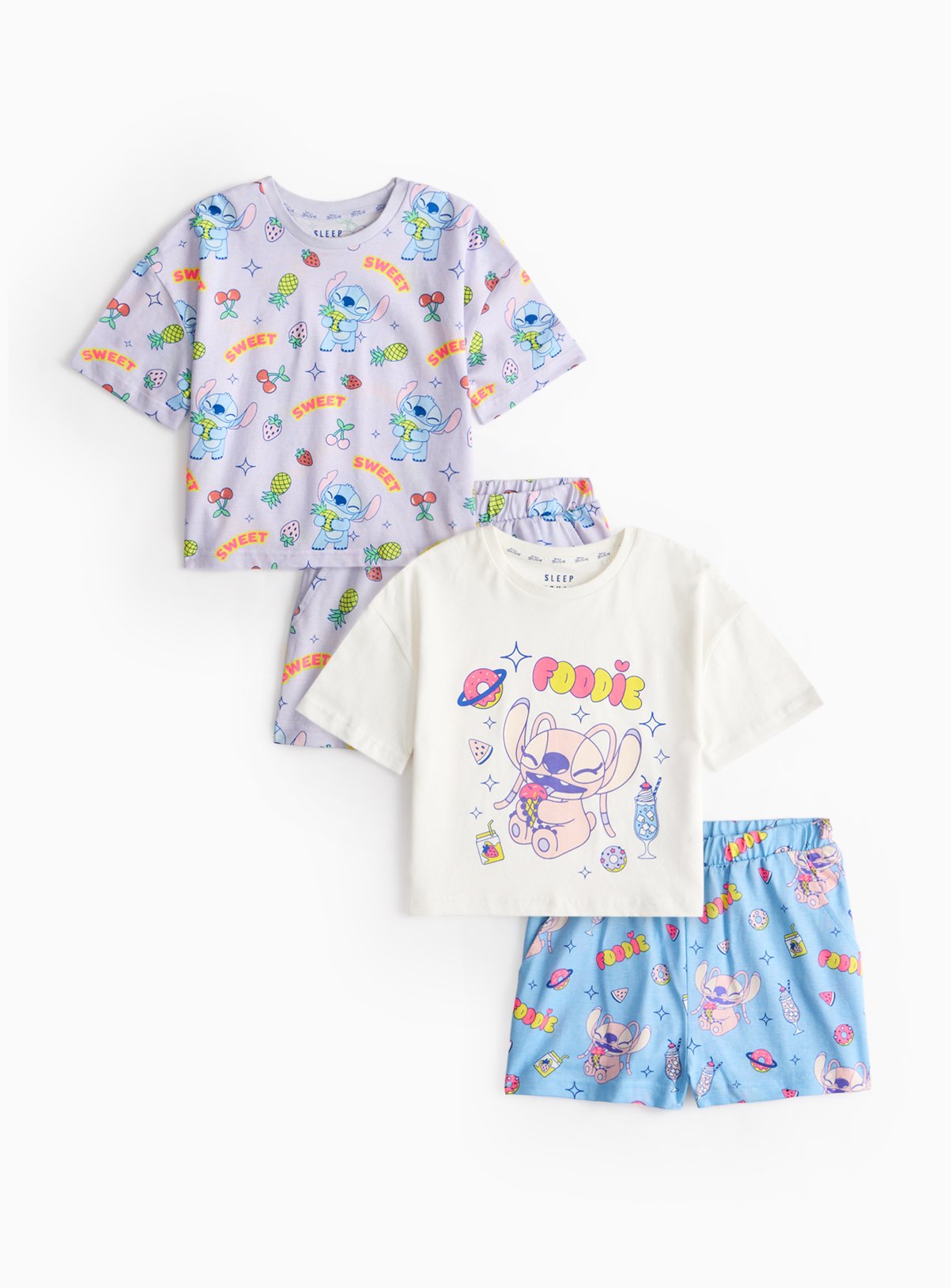Blue Blue Disney Stitch Character Print Pyjama Set 2 Pack (10-11 Years) - Disney by Sainsbury's