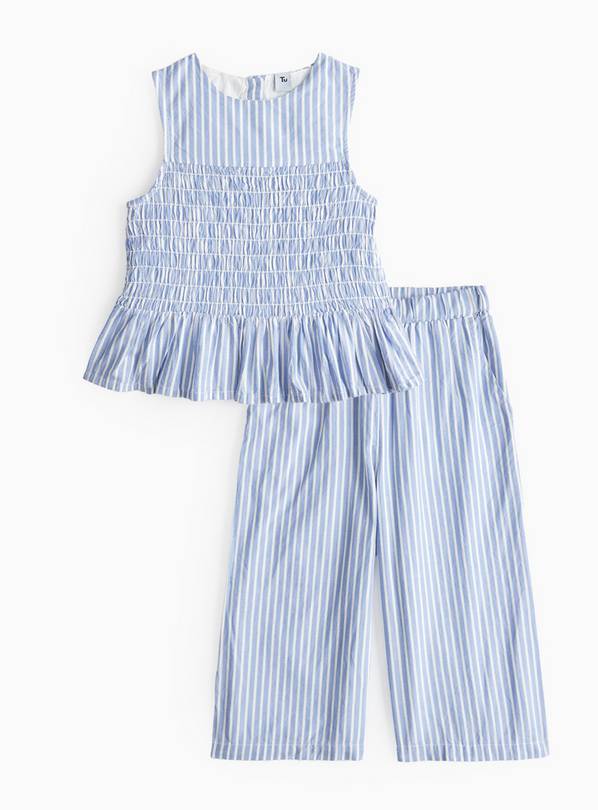 Blue Stripe Shearling Top & Trousers Co-ord Set 5 years