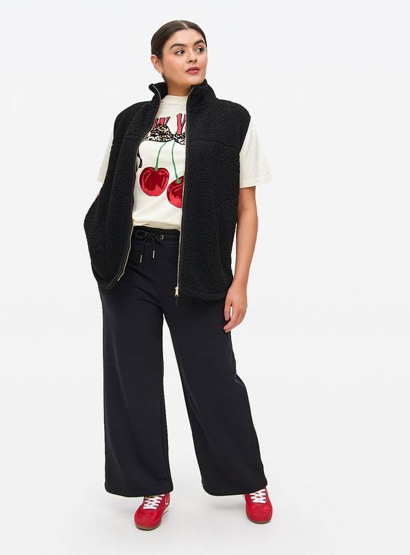 Black Wide Leg Joggers M