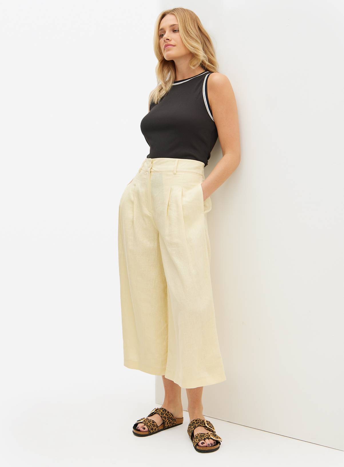 Cream Linen Blend Co-ord Culottes 18 - Image 1