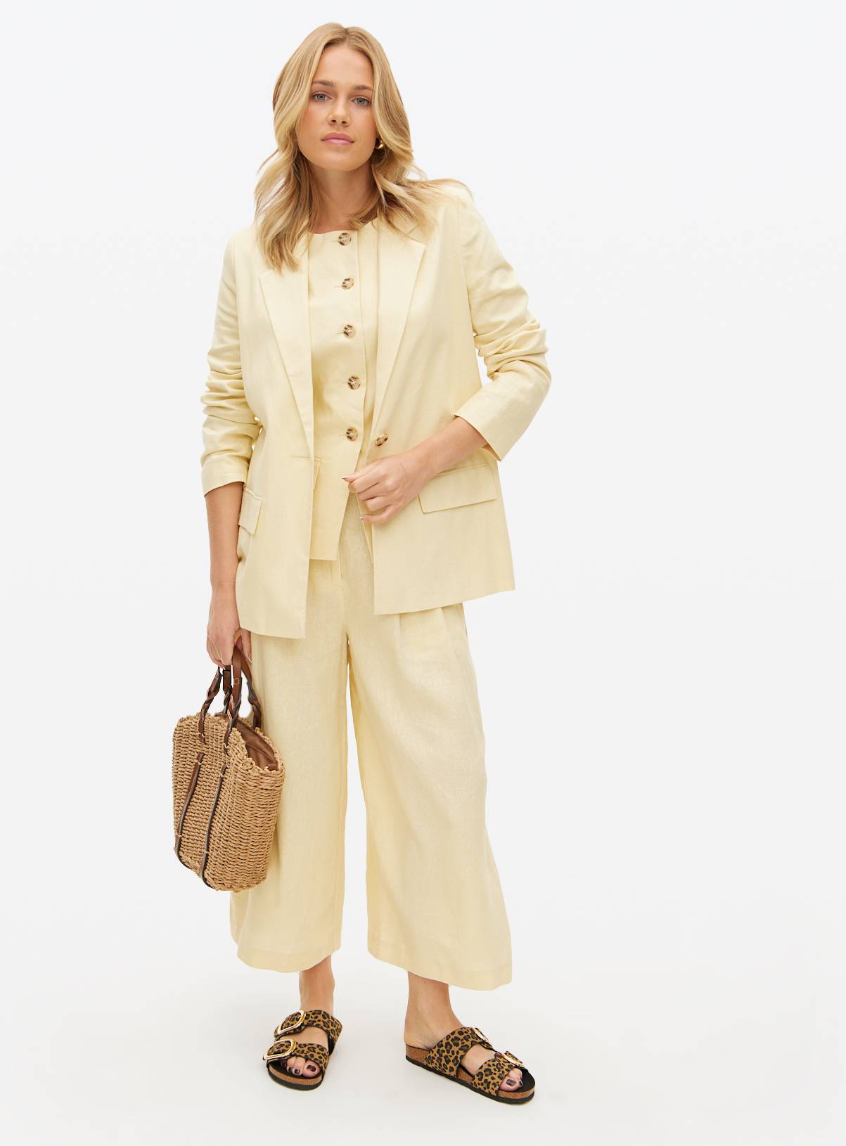 Cream Linen Blend Co-ord Culottes 18 - Image 2