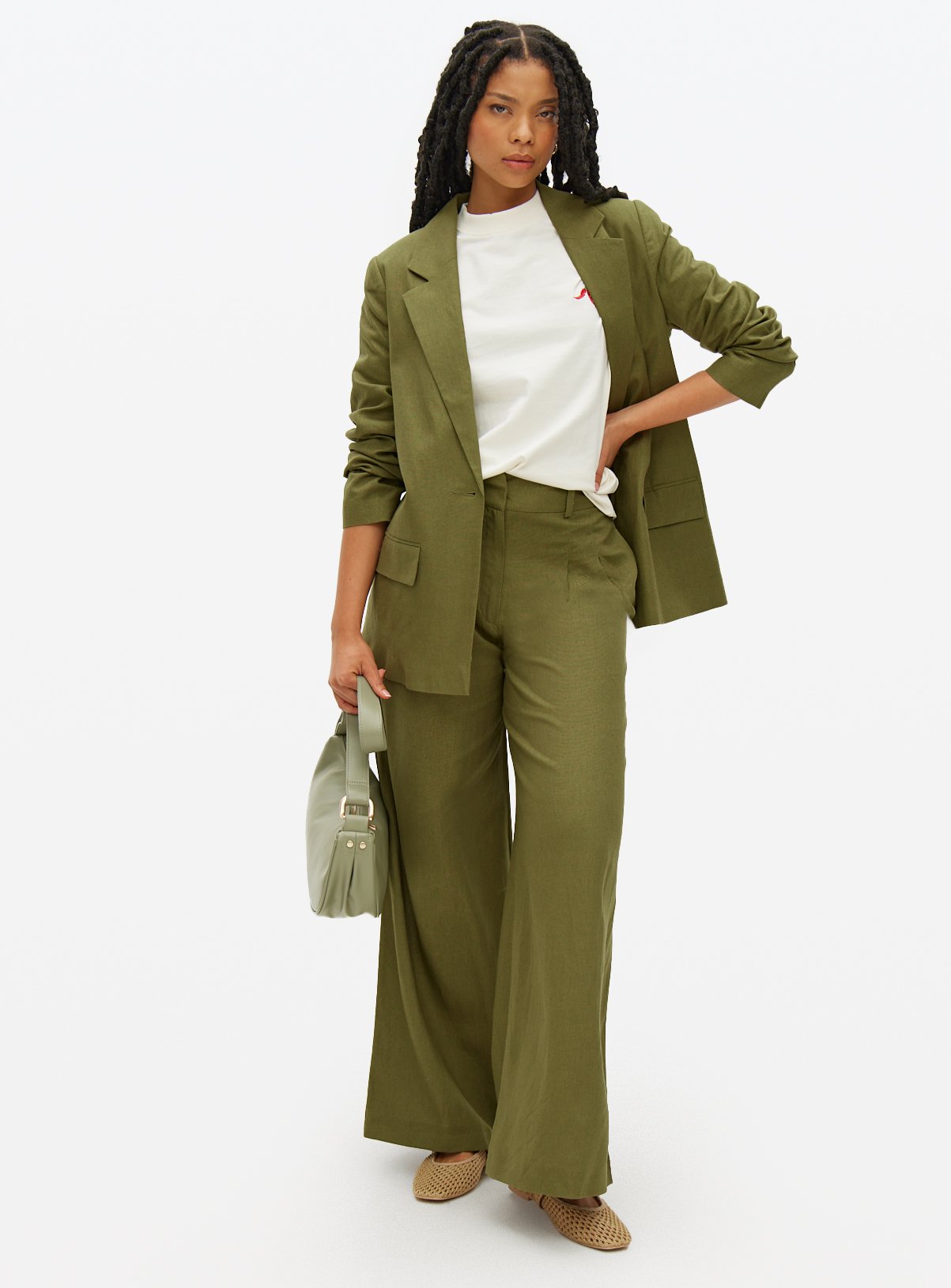 Linen Ultra Wide Co-ord Trousers 10S - Image 2 thumbnail