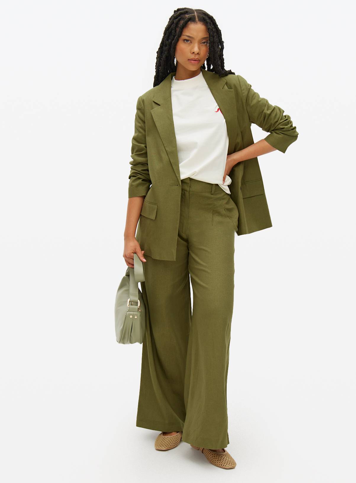Linen Ultra Wide Co-ord Trousers 10S - Image 2