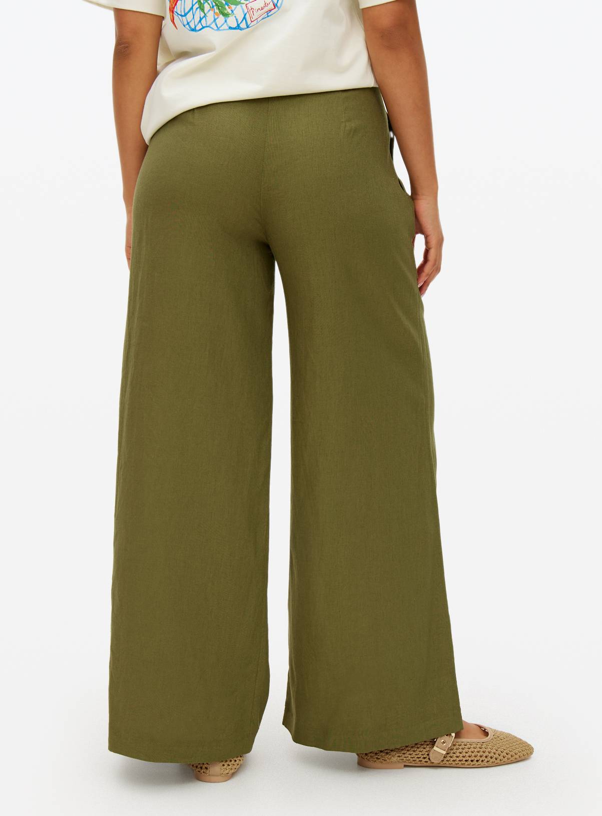 Linen Ultra Wide Co-ord Trousers 10S - Image 4