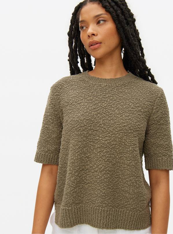 Khaki Textured Slub Crew T-Shirt 18