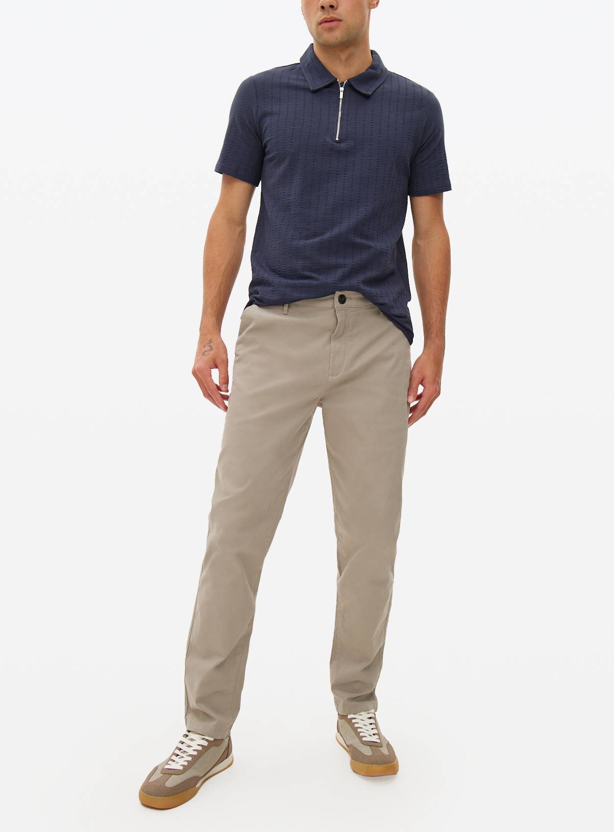 Grey Skinny Fit Chino Trousers  42R - Image 2