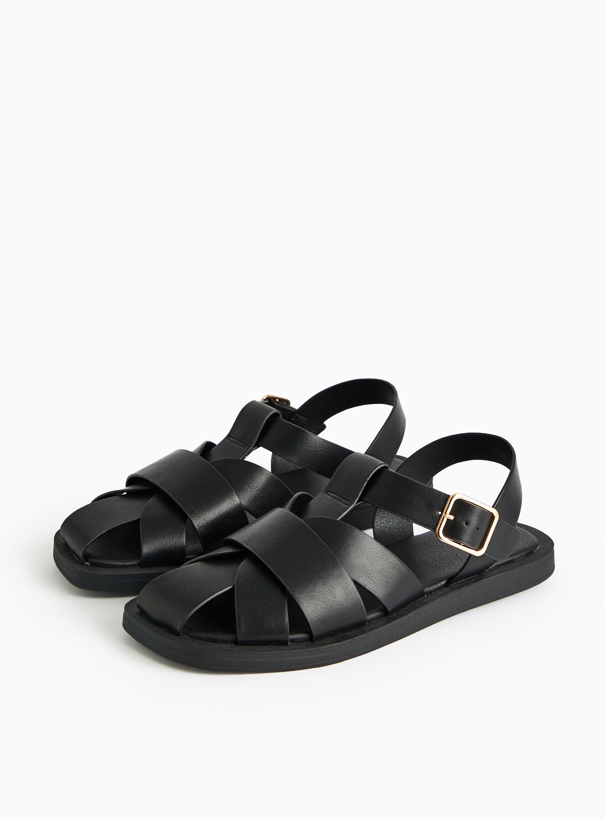 Black Closed Toe Fisherman Sandals