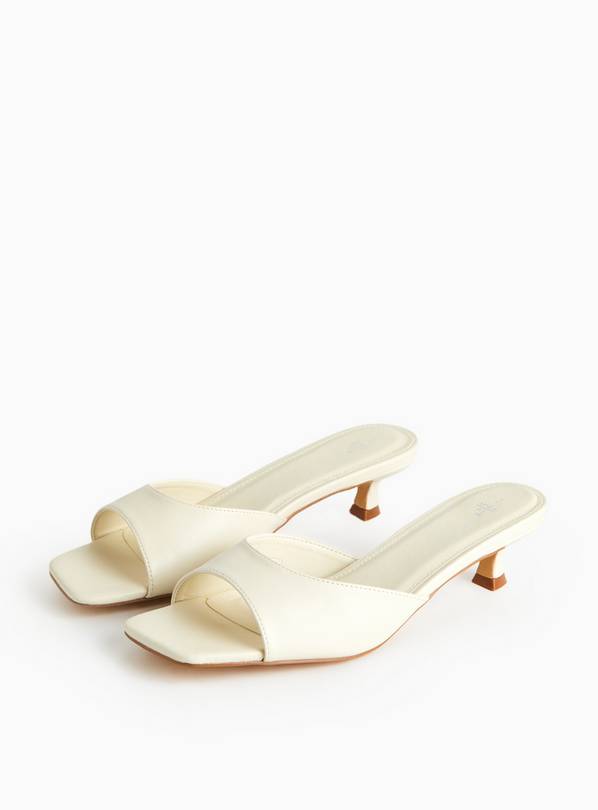 Cream Slip-On Mule Sandals 5
