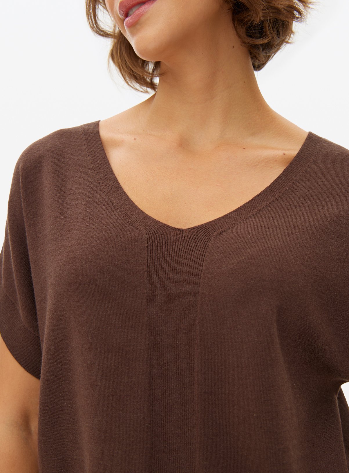 Brown Soft Touch V Neck T-Shirt 24 - Image 3 thumbnail