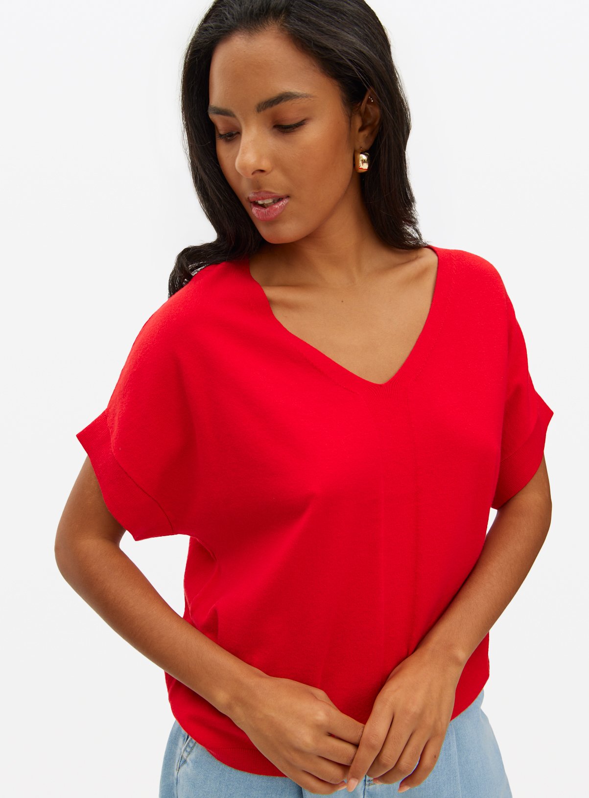 Red Soft Touch V Neck T-Shirt 16 - Image 1 thumbnail