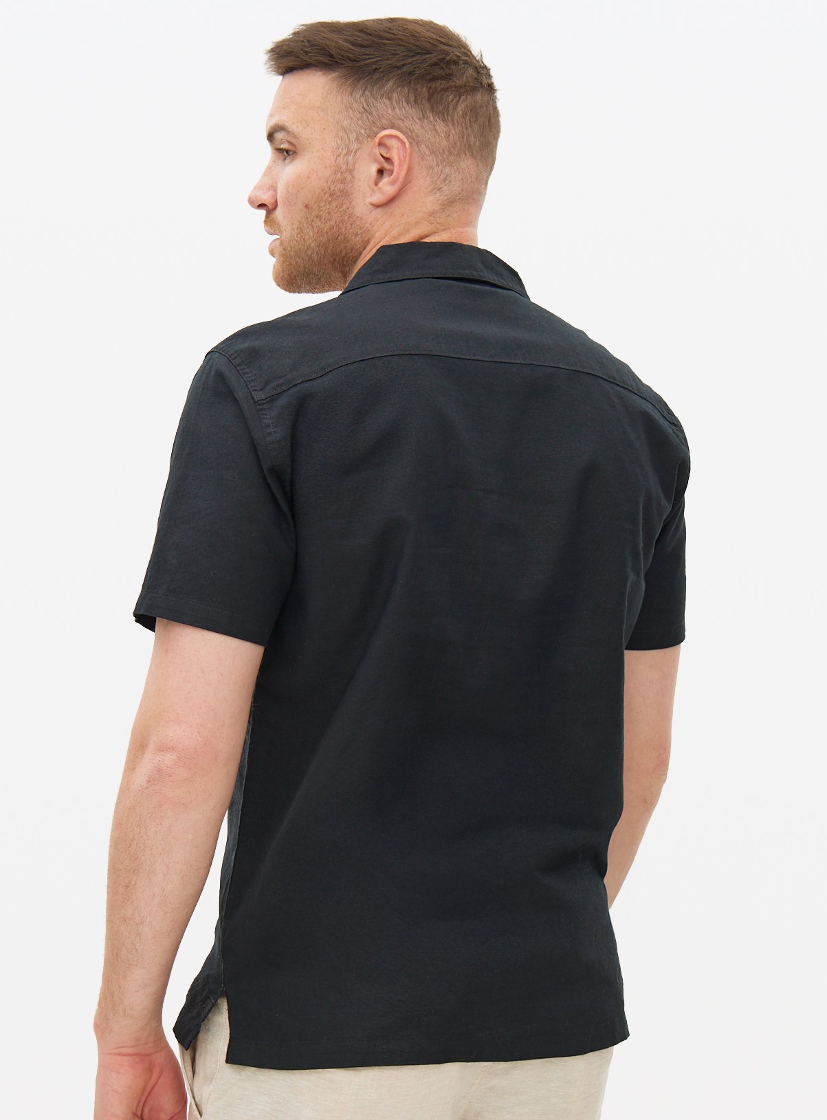 Black Linen Border Embroidered Shirt XXL - Image 5 thumbnail