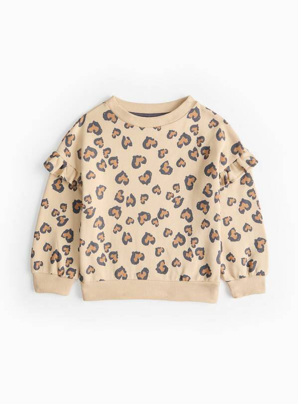 Beige Leopard Print Sweatshirt 1-2 years