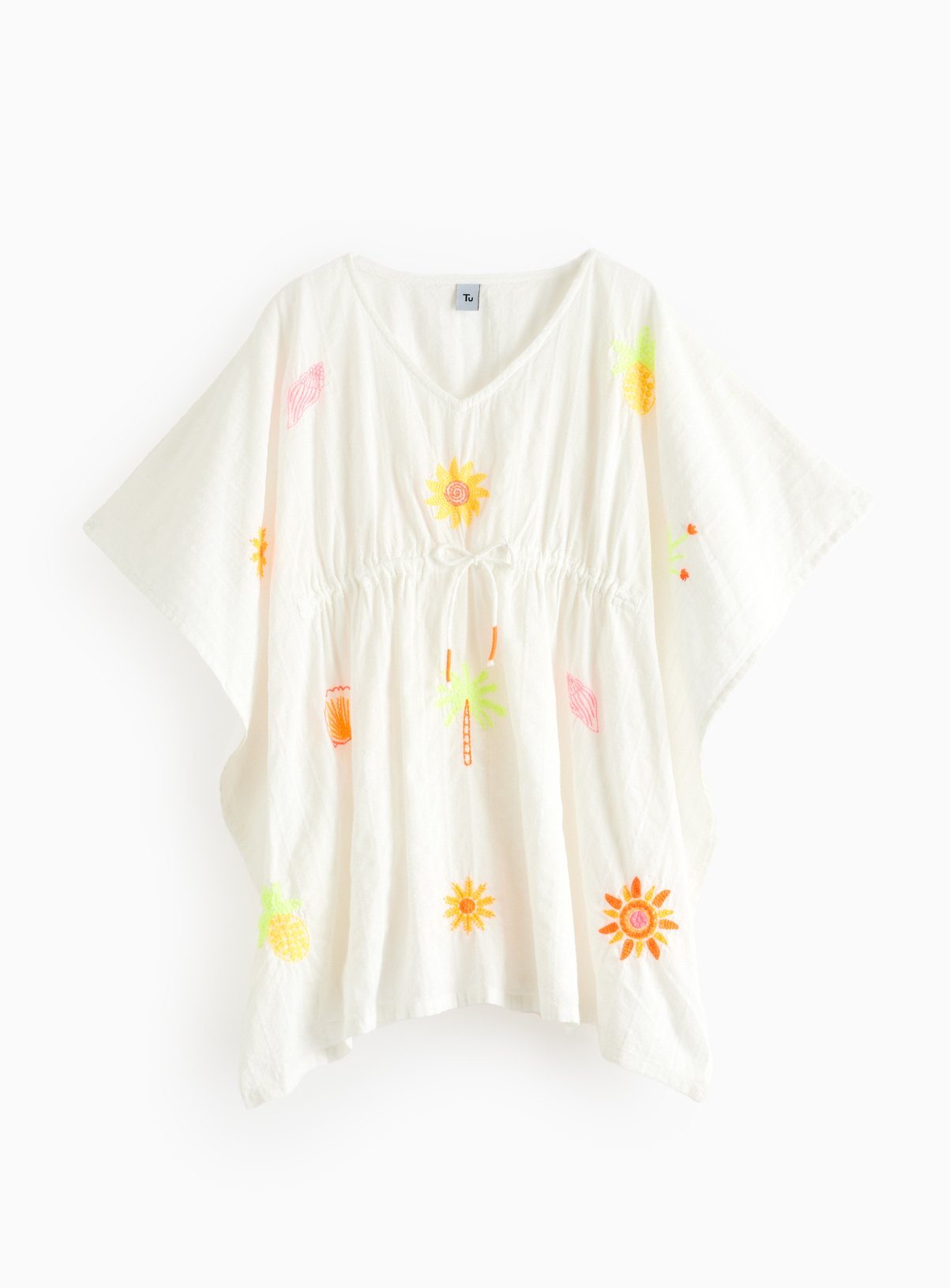 Cream Cream White Embroidered Beach Cover Up (7 Years) - Tu by Sainsbury's