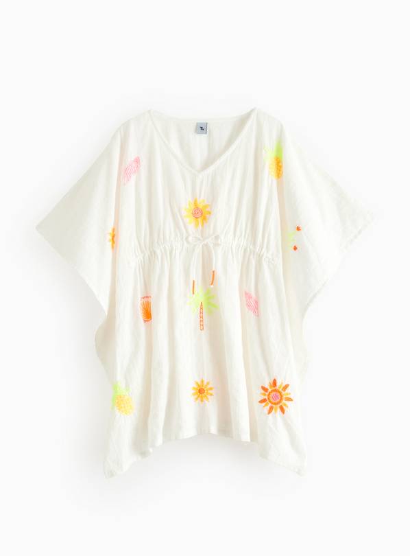 White Embroidered Beach Cover Up 5 years