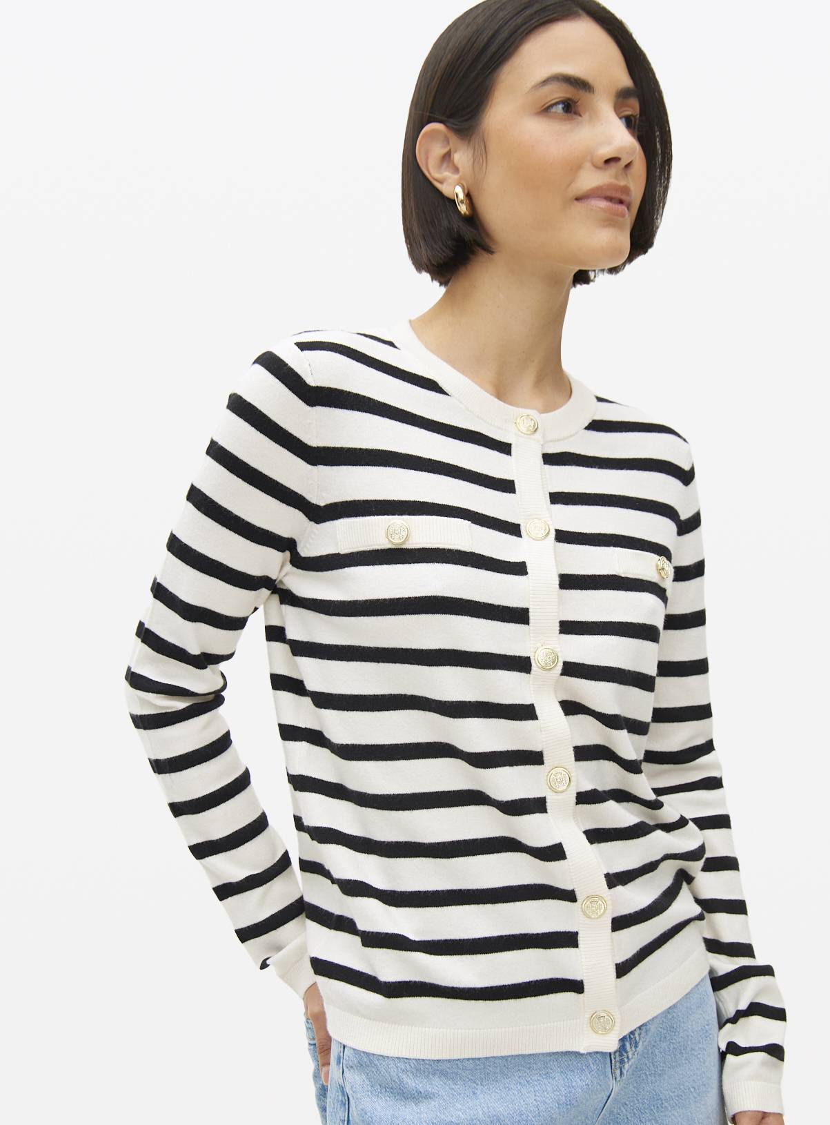 Nautical Mono Stripe Cardigan  10 - Image 1