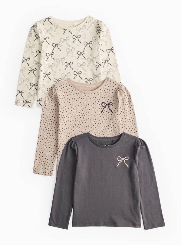 Leopard Print Long Sleeve T-Shirts 3 Pack 1-2 years