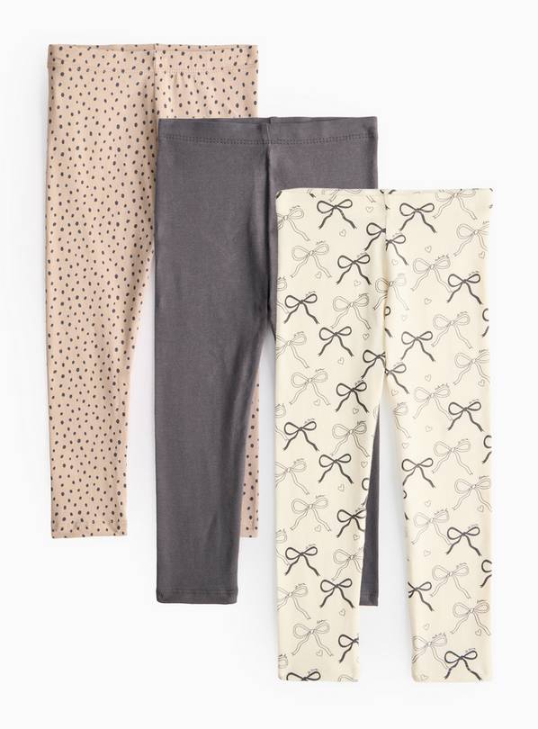 Cream Jersey Leggings 3 Pack 1-2 years