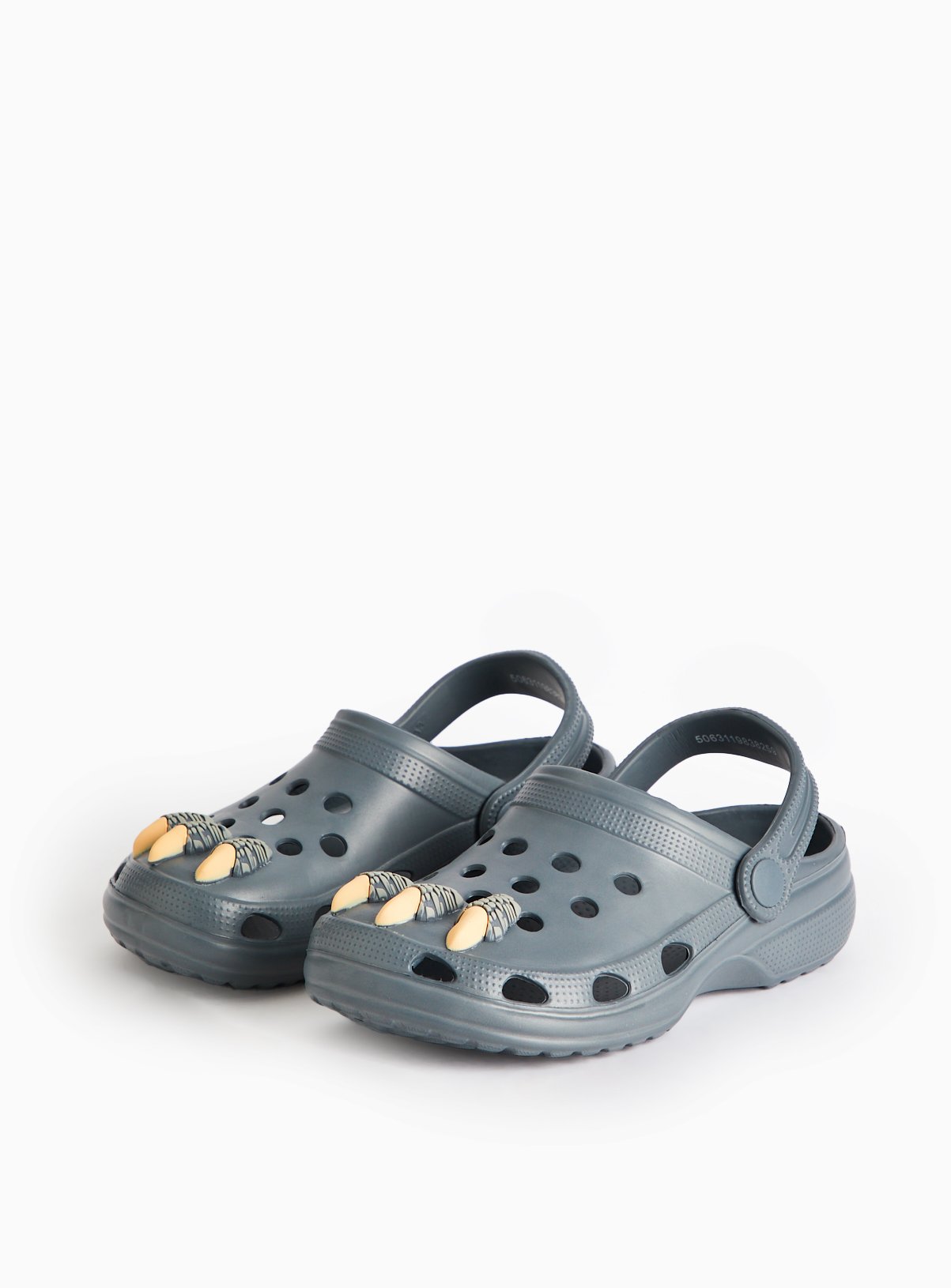 Grey Grey Monster Toe Badge Clog - Tu by Sainsbury's