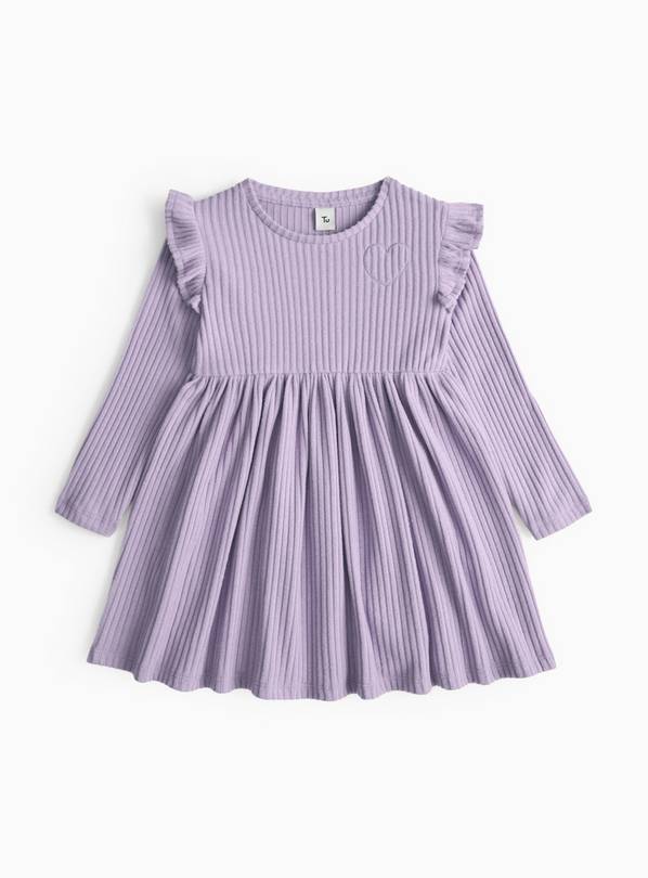 Lilac Frill Detail Soft Knit Dress 1-2 years