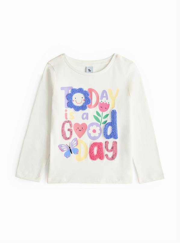 Good Day Slogan Embroidered T-Shirt  1-2 years