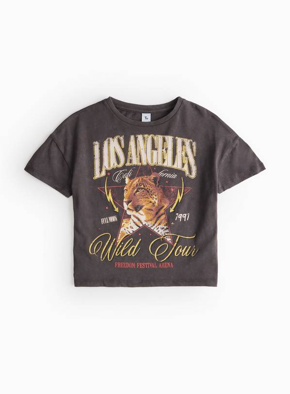 Charcoal Wild Cat Graphic T-Shirt 14 years