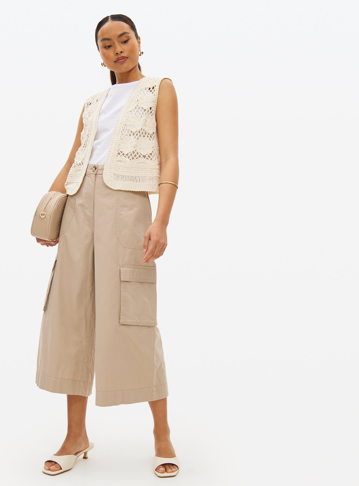 Stone Poplin Cargo Culottes 22 - Image 2 thumbnail