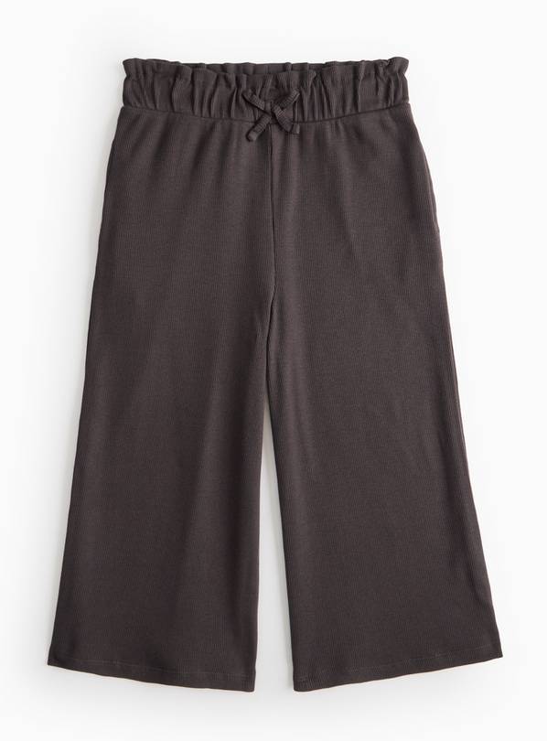 Charcoal Wide Leg Ribbed Trousers 5 years