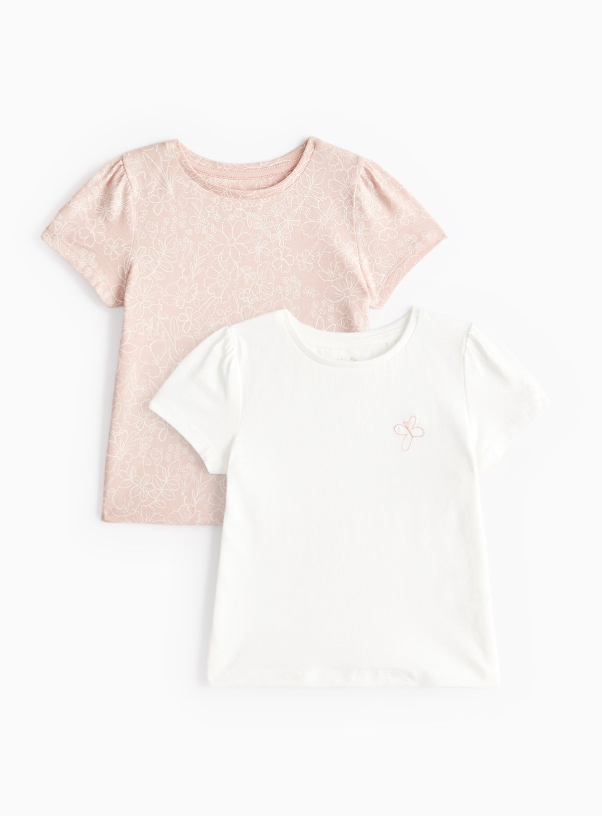Floral Print T-Shirt 2 Pack 5-6 years