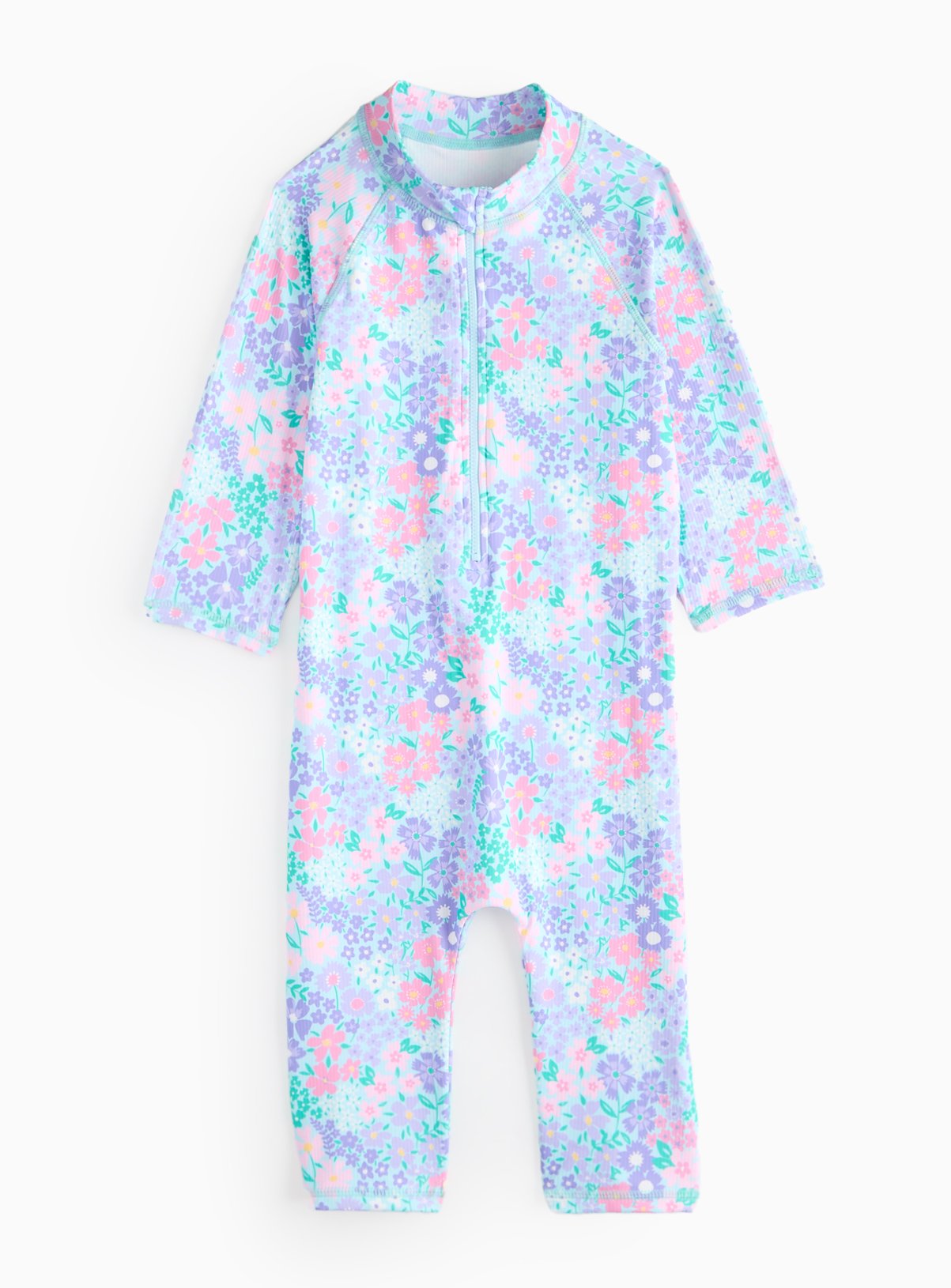 Pink Pink Blue Floral Printed Sunsuit (1.5-2 Years) - Tu by Sainsbury's