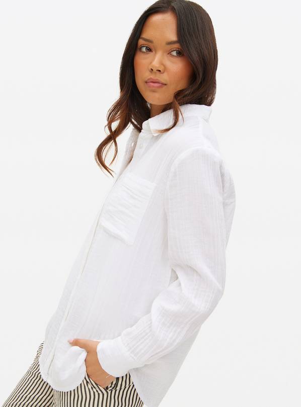 White Double Cloth Relaxed Shirt 20