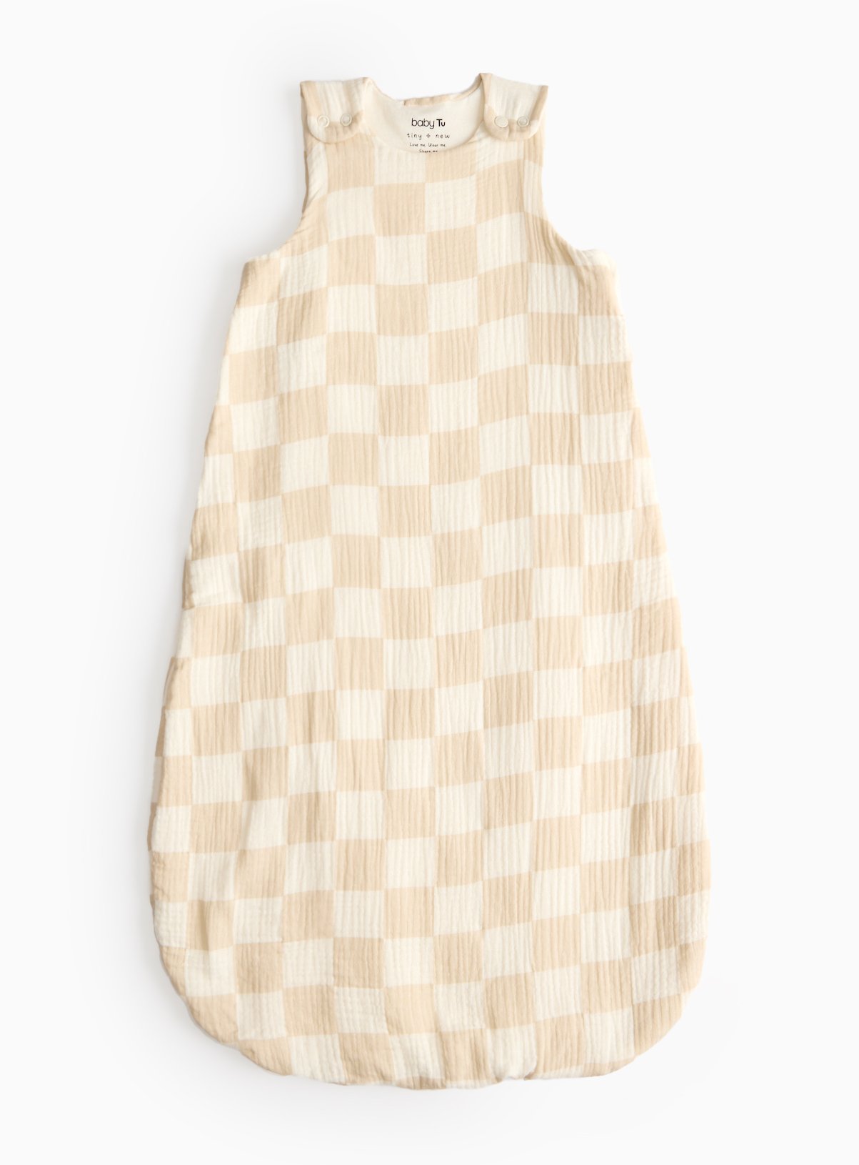 Neutral Checkerboard 1.5 Tog Sleeping Bag (12-18 Months) - Tu by Sainsbury's