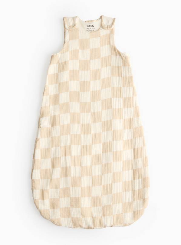 Neutral Checkerboard 1.5 Tog Sleeping Bag 0-6 Months
