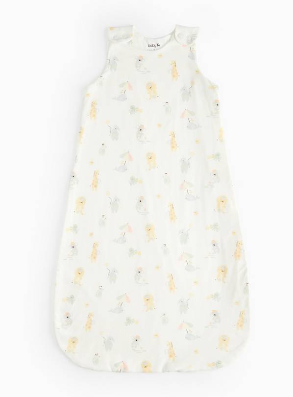Cream Animal Print 0.5 Tog Sleeping Bag 0-6 Months