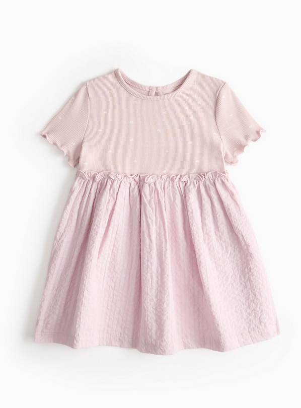 Lilac Printed Twofer Dress Up to 3 mths