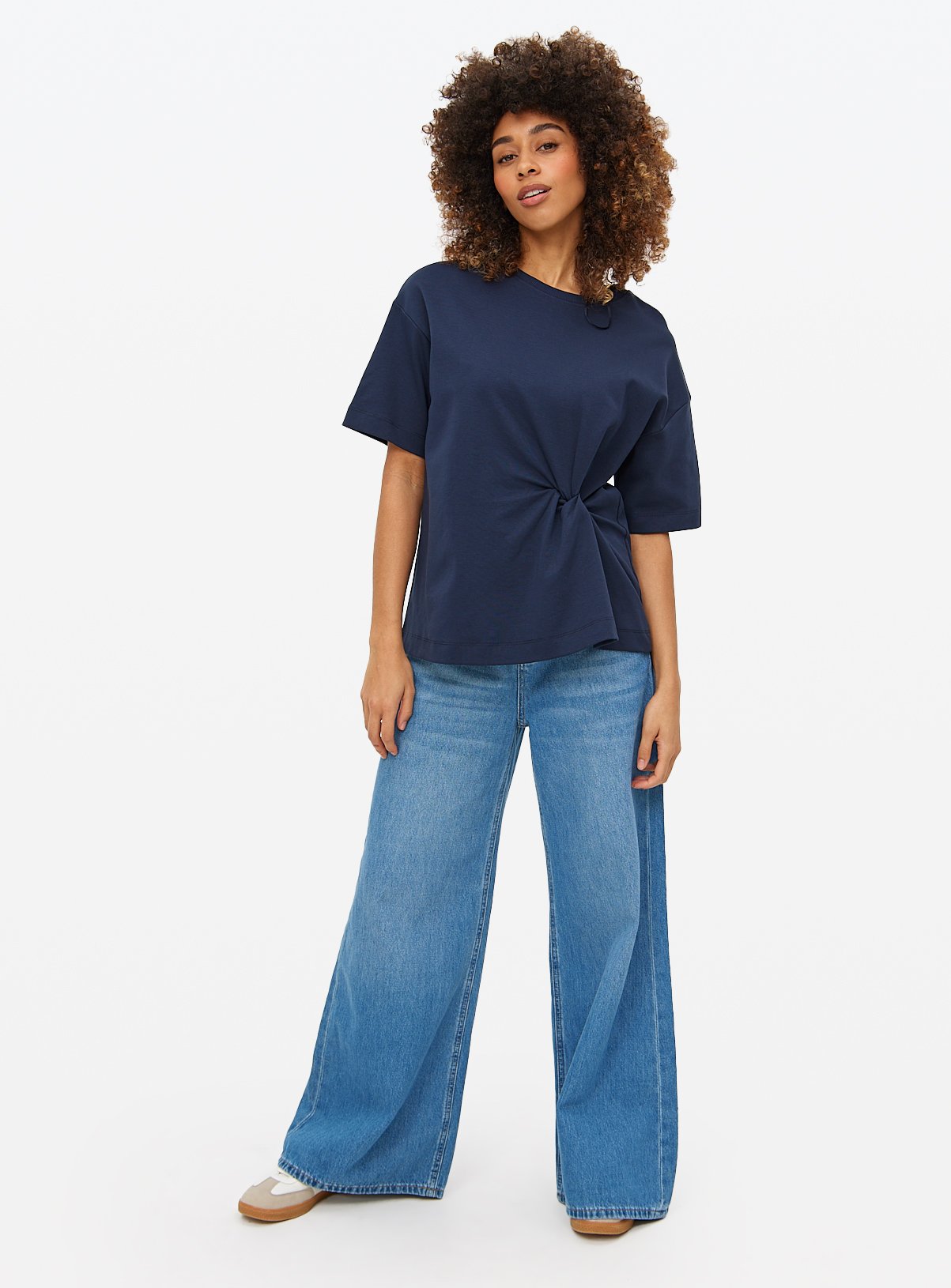 Buy Navy Twist Knot T-Shirt 16 | Girls sixth form outfits | Tu