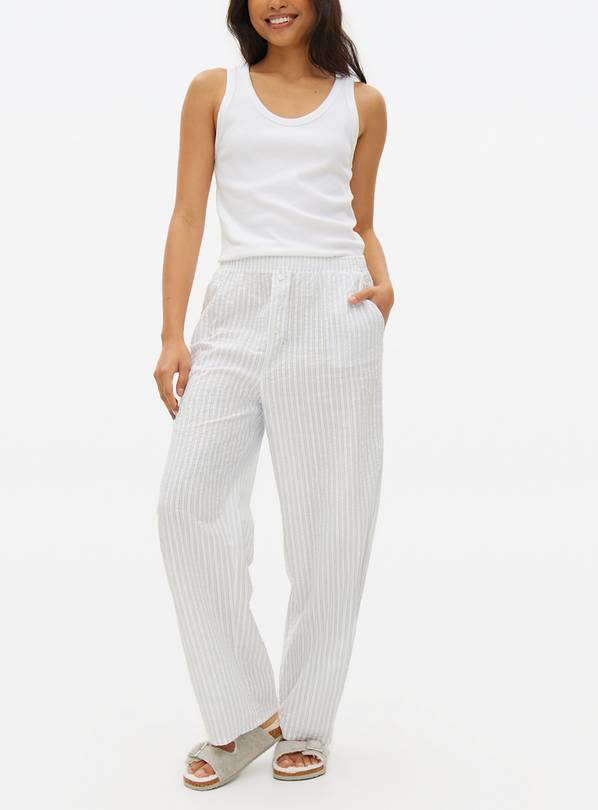 Blue Stripe Seersucker Pyjama Bottoms 12