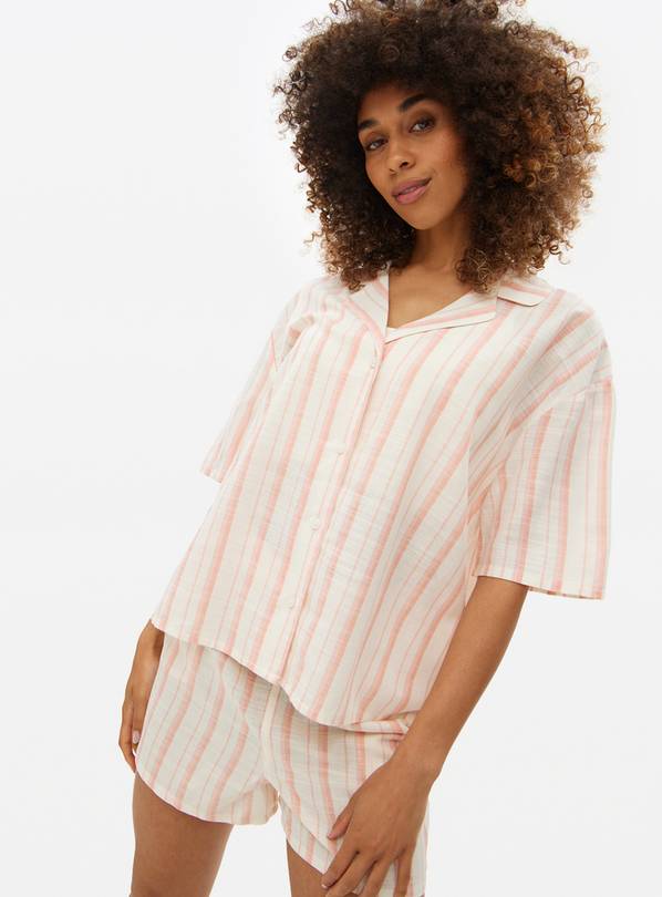 Pink Striped Woven Co-ord Pyjama Shorts 12