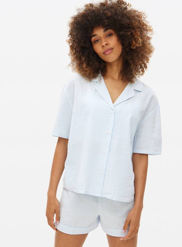 Blue Stripe Seersucker Pyjama Set 20