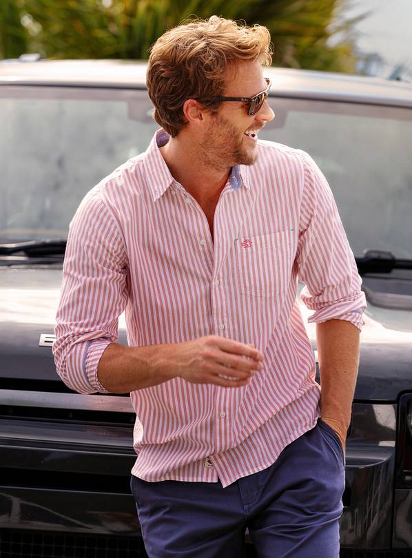 BRAKEBURN Pink Stripe Shirt XXL