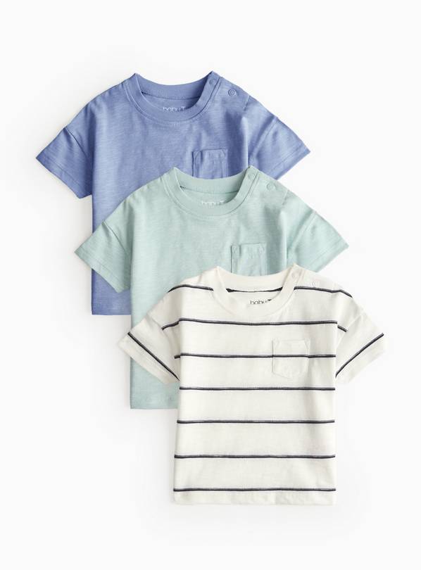 Blue T-Shirts 3 Pack Up to 3 mths