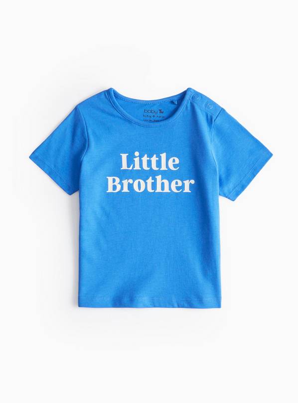 Blue Little Brother Slogan T-Shirt 6-9 months