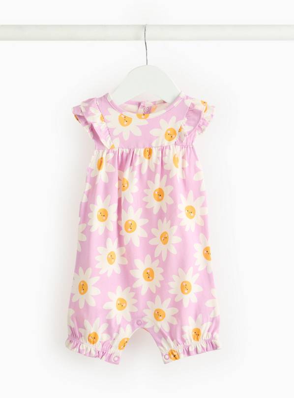 Lilac Daisy Print Jersey Romper 6-9 months