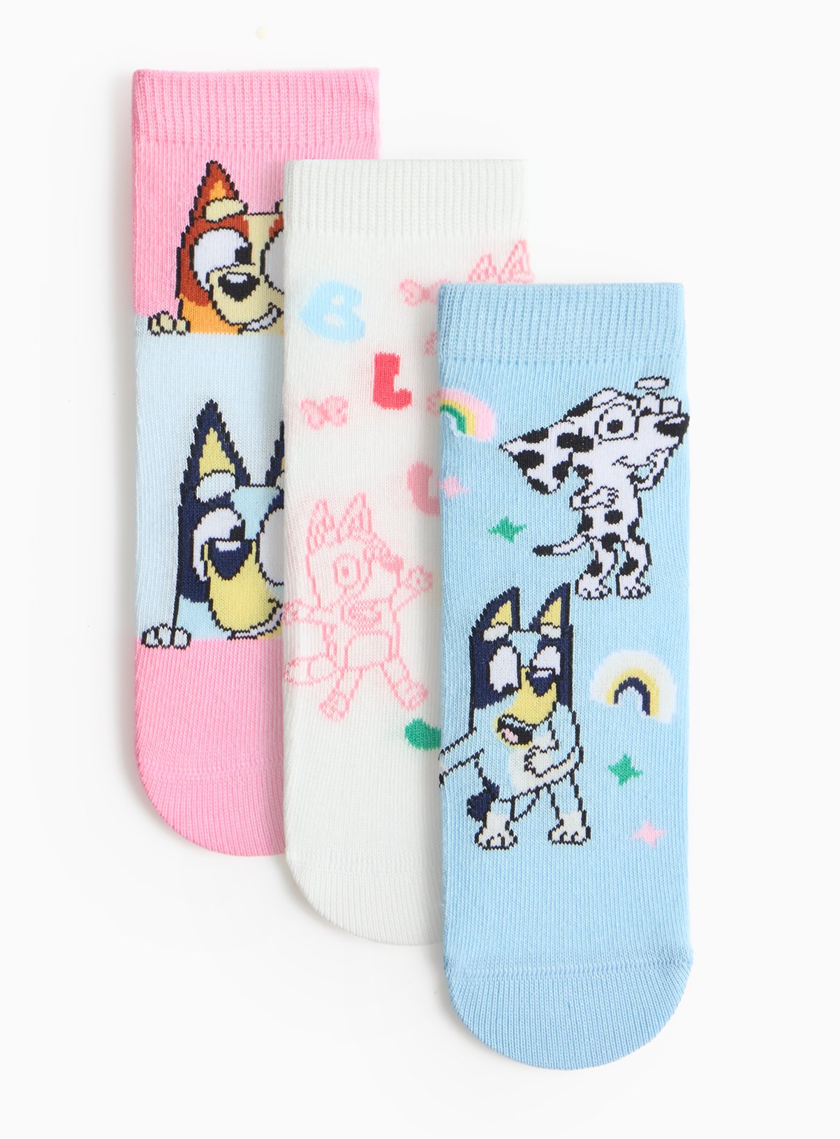 Blue Character Socks 3 Pack - Bluey by Sainsbury's